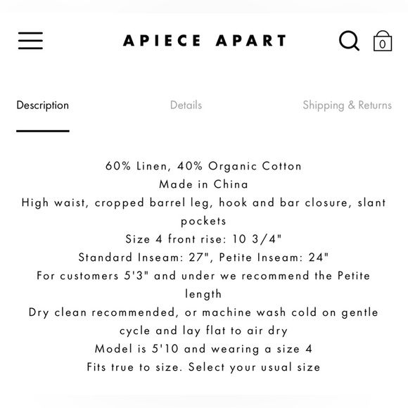 Apiece Apart Bari Crop Trouser in Black - Picture 6 of 8